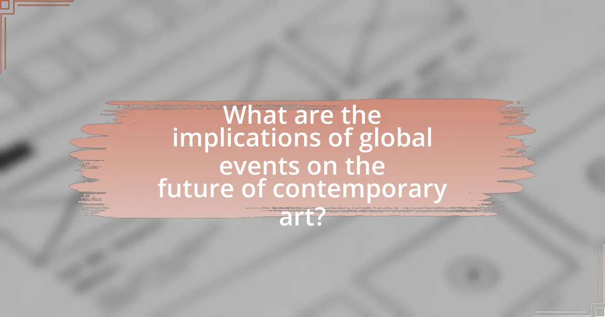What are the implications of global events on the future of contemporary art?